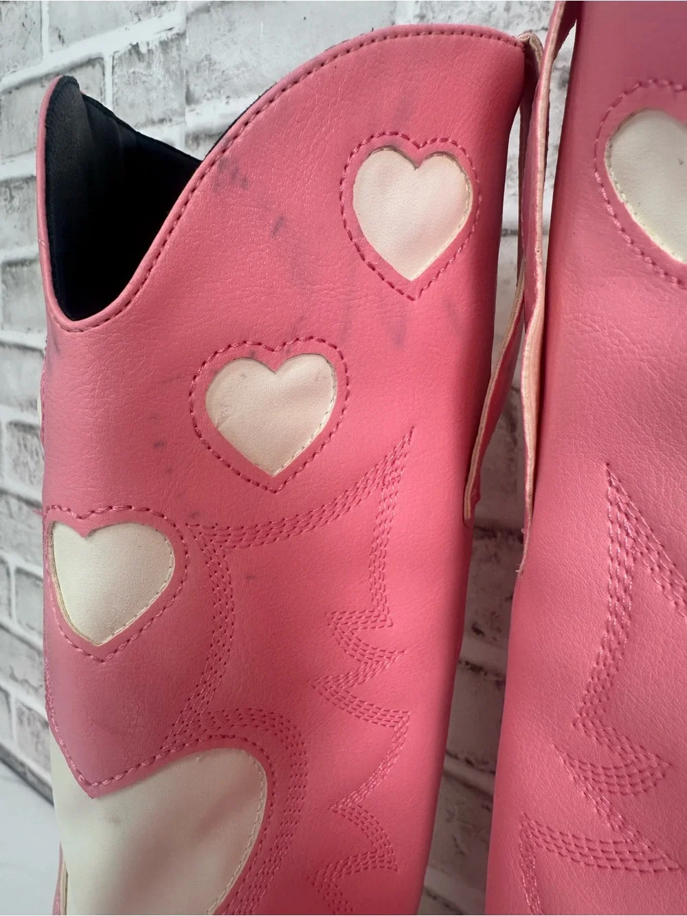 Pink Heart Western Cowboy Boots Barbiecore Festival Cowgirl 39 *Read descr